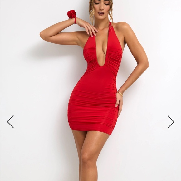 Oh Polly Dresses & Skirts - Oh Polly Scarlet Halter Dress